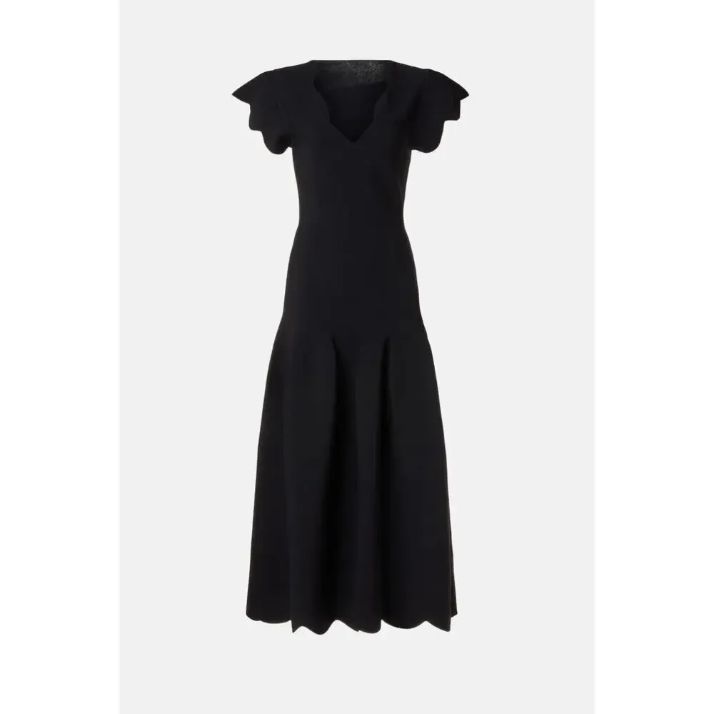 ULLA JOHNSON Yvette V Neck Short Sleeve A Line Midi Dress Size M Orig Price $750 - Picture 2 of 10